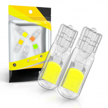 2X T10 W5W 194 T15 W16W  LED Bulbs Reading Lights COB Auto Brake Lamp Glass Sapphire Drive-free Dome Light Amber 12V White 6000K