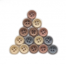 50pcs Round Dotted Line Wood Buttons Handwork Sewing Scrapbooking Clothing Crafts Accessories Gift Card DIY Handmade 12/15mm
