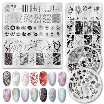 1 Pcs Marble Design Nail Stamping Plate Flower Leaf Stamp Template Nail Image Plate Stencil DIY Printing Stainless Steel Tools