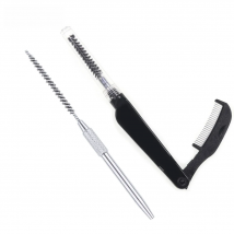 1PCS 2 In 1 Fly Tying Tool Foldable Stainless Steel Teeth Comb& Nylon Dub Brush Tease Out Feather Fiber Dubbed Legs Wings Bodies