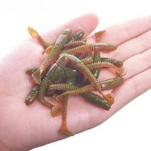 16 Pcs Worms Soft Bait Jig Wobblers Fishing Lure 5cm 1g Salt Smell Silicone Artificial Baits Tail Swim Bass Carp Pesca Tackle