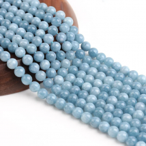 LS Natural Blue Aquamarin Stone Round Spacer Loose Beads For Jewelry Making Bracelet Necklace 15"/strand 4/6/8/10/12mm pick size