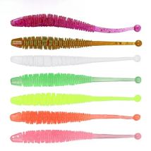 10 Pcs/Lot Worm Soft Fishing Lure Jig Wobblers 6cm 0.6g Shrimp Odor Additive Silicone Artificial Baits Bass Carp Pesca Tackle