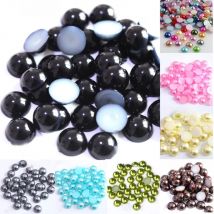 2/3/4/5/6/8/10/12/14 MM ABS Acrylic Beads Imitation Half Round Pearl Bead For Jewelry Making Craft Pearls Clothing Accessories