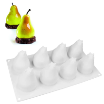 Pear Shape 3D Silicone Cake Baking Mold For Mousse Truffle Brownies Pan Molds Silicone Pastry Tool Cakes 8 Cavity