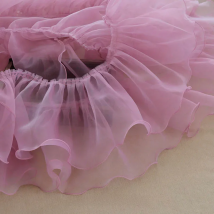 1M Pink White Blue Colorful Organza Pleated Lace Trims Ribbon Fabric Applique Fold Ruffle Dresses DIY Sewing Supplies Craft