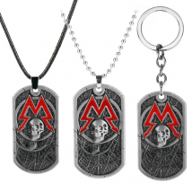 Game Metro Exodus 2033 Necklace Retro Dog Tag Skull Pendants Necklace Choker Women Men Charm Jewelry Gifts