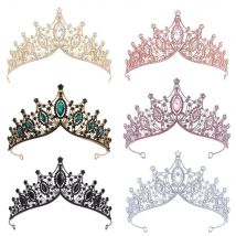 Baroque Queen Tiaras and Crowns Rhinestone Diadem for Bridal Princess Wedding Crown Hair Jewelry Party Birthday Accessories