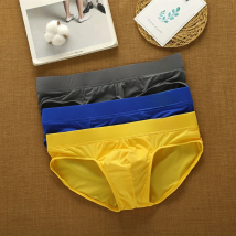 Brand Men's Underwear Breathable Sexy Fashion Briefs Silk Low Waist Stretch Three-Dimensional Comfortable Trendy Underpants