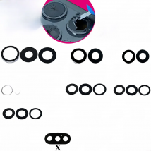 EmmaHelp 10pcs Back Camera Glass for iPhone 7 8 Plus 6 6S 6Plus 7Plus X XR XS Max 11 12 Rear Cover Lens 3M Sticker Holder Parts