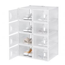 Organizzatori di scarpe antipolvere 8/12/18 pezzi scarpiera armadio trasparente portaoggetti pieghevole scatole di giocattoli in plastica impilabili con coperchio
