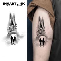 Glückliche Familie, temporäres Tattoo, hält bis 15 Tage, neue Technologie, magischer, wasserfester, semi-permanenter Aufkleber.