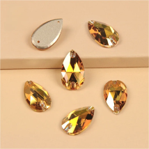 YANRUO 3230 All Sizes Metallic Sunshine Drop Glass Crystal Sewn Stones Flat Back Strass Sew On Rhinestones For Clothing
