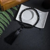 8mm Black Onyx Islamic Muslim Tasbih33 Bead Bracelet Men and Women Tasty Blessing Rosary Natural Semi-Precious Stone Jewelry