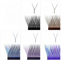 NATUHANA YY Shape Ombre Color Eyelashes Extension Two Tip Lashes C/D Curl Natural  Makeup Mesh Net Cross False Eyelash