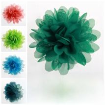 3.9" 9.8CM Big Chiffon Flowers For Girls Headbands Fabric Puff Flower For Hair Clips Accessories Corsage Supplies