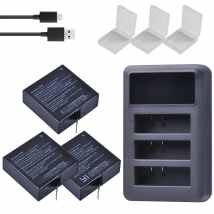 3pcs For Xiaomi YI lite 2 4Kplus 4k+ AZ16-1 AZ16 Li-ion Battery+LED 3 Port USB Dual Charger For Xiao yi 4k Action Camera Battery
