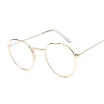 Vintage Round Glasses Clear Lens Fashion Gold Round Metal Frame Glasses Optical Men Women Eyeglass Frame Fake Glasses