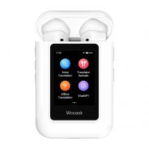 Wooask [A8] Auricolari traduttore, dispositivo traduttore chatgpt pilotato 144 lingue, uso indipendente con touch screen SENZA necessità di APP