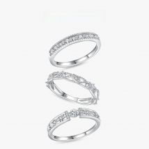 Ailmay New Sale Fashion 925 Sterling Silver Simple Geometric Stackable Rings Shining CZ  For Women Wedding Engagement Jewelry