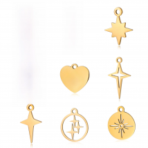 5pcs/Lot Wholesale Stainless Steel High Quality Star Charms Pendants For Making Jewelry DIY Necklace Earrings Bracelets Jewelry