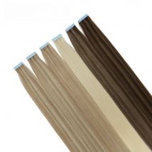 FOREVER HAIR 2.0g/pc Tape In Natural Human Hair Extensions Ash Blonde European Skin Weft Remy Hair Extensions 16" 18" 20" 22"