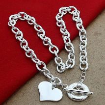 Aravant 925 Silver Heart Pendants Necklaces For Women Wedding Luxury Jewelry