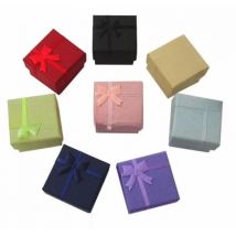 Fashion Ribbon Jewelry Box  Multi Colors Ring Earrings Pendant 4x4x3cm Display Packaging Gift