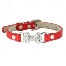 16 Colors Pink Red Cute Rhinestone Bone Dog Collar Pet Intimate Goods for small Dog Puppy Cat Leads Dogs Accessories Chihuahua