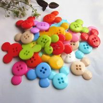 120pcs 4 holes Mixed color Mickey scrapbooking buttons plastic craft decoration buttons handmade sewing material wholesale