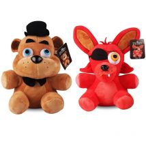2pcs/lot Freddy Bear & Foxy Plush Toys Doll FNAF Freddy Fazbear Bear & Fox Foxy Plush Stuffed Toys Doll for Kids