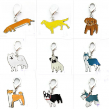 10pcs/lot Wholesale Cute Keychain Cat Dogs Pet Pendant Pet Tag Pendants Faithful Dog Dachshund Keyring Jewelry charm