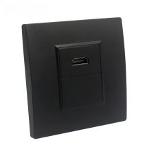 Wall Panel Faceplate HDMI2.0 With RJ45 CAT 6 CAT7 CAT.8 LAN Jack Socket Face Cover Outlet In Black For Office Home Internet