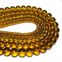 Wholesale Amber Crystal Loose Round Stone Beads for Jewelry Making DIY Bracelet Necklace Materials 4/6/8/10/12mm