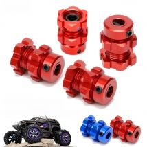 4Pcs 5353 5353X 17mm Wheel Hubs & Hex Nuts Splined Aluminum for RC Car Traxxas 1/10 E-MAXX Summit E-REVO REVO 3.3 Slayer Pro 4x4