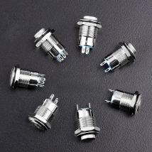 LANBOO 12mm Metal waterproof momentary small push button switch