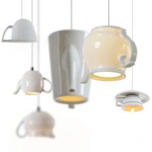Ceramic Led Pendant Light Modern Tea Cup Teapot Hanging Lamp Kitchen Dining Room Lights Bar Cafe Home Decor Lighting Fixtures