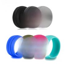 WarBLade 100% Natural Silicone Ring Hypoallergenic Crossfit Flexible Rubber Finger Rings 8MM For Women Men Party Wedding Rings