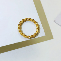 3mm Braided Twist Ring for Women Stainless Steel Gold Color Twist Rope Rings Infinity Stacking Band Wedding Jewelry