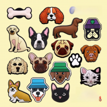 1pcs Original Pets Shoe Buckle Accessories Cute Labrador Corgi Dachshund Shoes Charms Decoration Pug Bulldog Clog Pin Kids Gifts