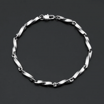 316L Titanium Steel 3.7mmmelon Twisted Bracelet Stainless Steel Men's Link Chain Jewelry for Bangle Male 18cm 20cm 22cm