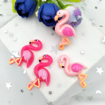 10PCS Kawaii Resin Cartoon Animal Flamingo Flatback Embellishment  Crafts Figurines for Home Decoration Mini Figures