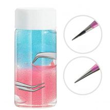 25ml Eyelashes Tweezers Cleaner Eyelash Extension Tweezers Cleaning Tools With Glue Remover Liquid And Sponge Ball Cleaning Glue
