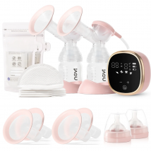 NCVI Double Electric Breast Pump, Portable Breast Pump Electric with 4 Modes 9 Levels,LED Display, 10pcs Breastmilk Storage Bags