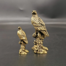 New Brass Eagle Statue Vintage Simulated Animal Statue Home Office Desk Decor Ornament Metal Figure Props Toy Gift