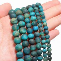 6/8/10mm Frosted Natural Stone Blue Yellow Tiger Eye Beads Matte Round Spacer Beads for Jewelry Making DIY Bracelets Accessories