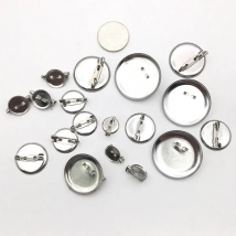 50pcs Round Brooch Base 15 20 25 30mm Cabochon Blanks with Safety Brooch Pins Back For Diy Jewelry Making Brooches Accessories