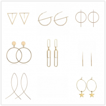 New Fashion Creative Big Circle Round Star Pendant Earrings for Women Simple Gold Color Brincos Party Jewelry Sweet Oorbellen