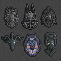 The Myth Egend Ancient God Medusa Anubis Buff's PVC Patch Armband Anubis Dog Luminous Badge With Hook For Backpack, Vest, Cap
