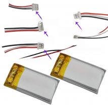 2pcs 3.7V 250 mAh 402035 Polymer Li Lipo Battery 3Pin 1.0/1.25/1.5/2.0/2.54mm For GPS DashCam Car Camera Driving Recorder LED